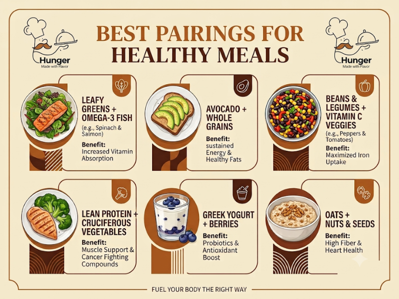 Pairings for healthy meals.